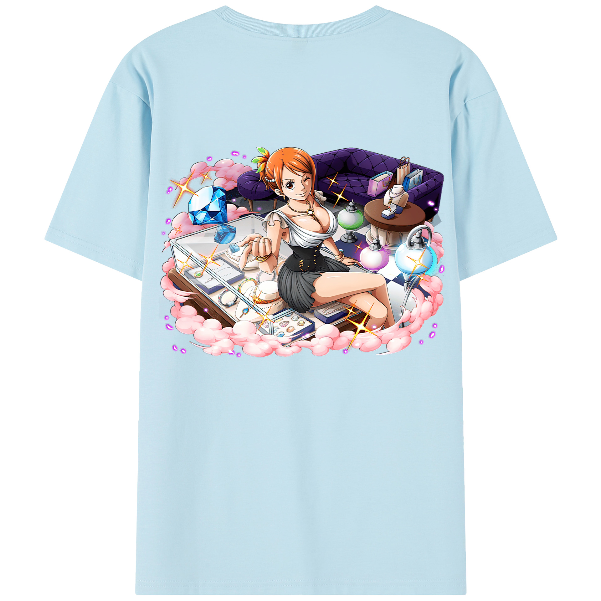 ワンピース ナミ ONE PIECE Nami 綿100％半袖Tシャツ（背面プリント）